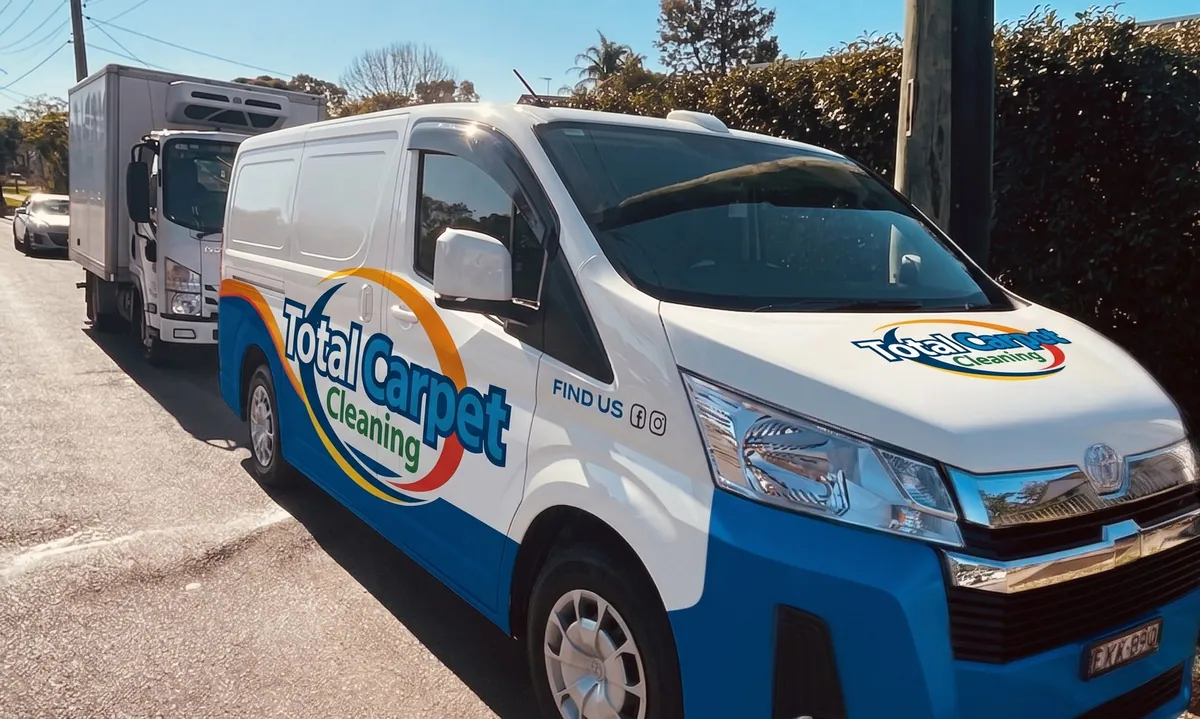 Total Carpet Cleaning van travelling to a job in South West Sydney